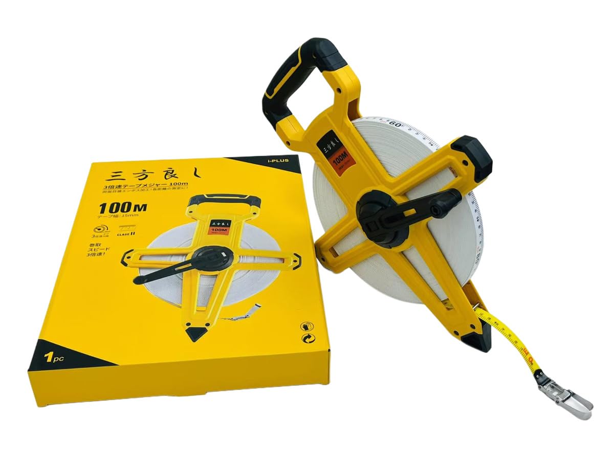 ◆猿　亀　メジャーテープ Amazon | 三方良し 3倍テープメジャー 100m 幅15mm 3倍速巻尺 テープ